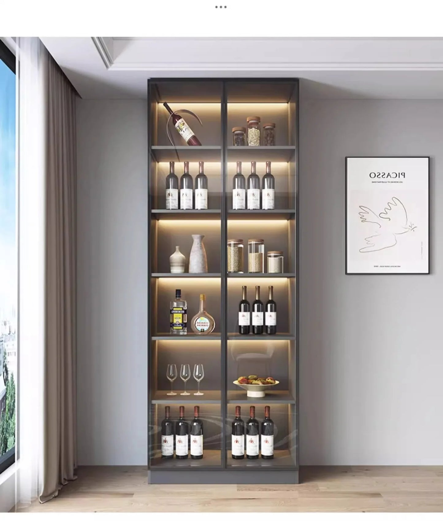 Bar Cabinet Luxury Whiskey Showcase Wine Decoration Antique Furniture Nordic Full Kitchen High End Drinks Wall Vitrine Hanging