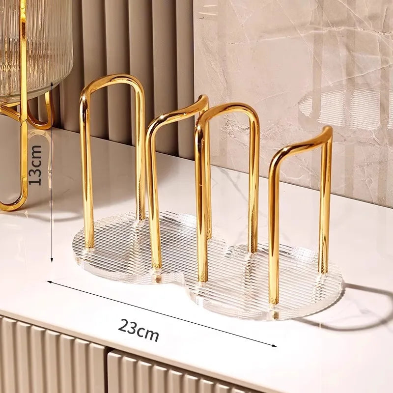 Disposable Cup Storage Holder Water Tea Cups Dispenser Rack Shelf with Longer Stick Mug Display Stand Home Organizer