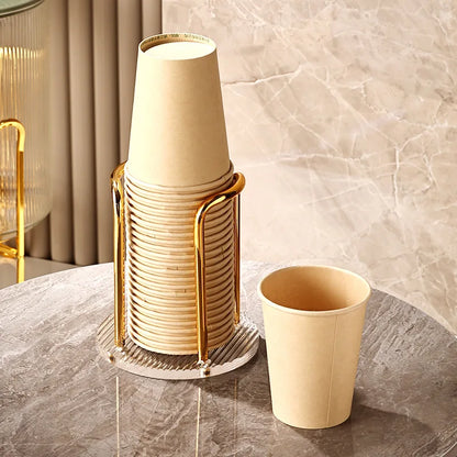 Disposable Cup Storage Holder Water Tea Cups Dispenser Rack Shelf with Longer Stick Mug Display Stand Home Organizer