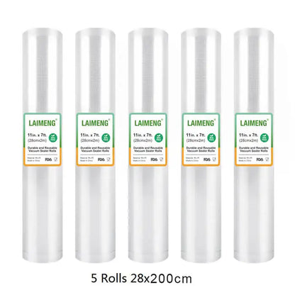 LAIMENG 5 Rolls Sous Vide Vacuum Rolls For Vacuum Bag Sealer For Food Storage Roll Vacuum Bag for Vacuum Packaging Machine R129