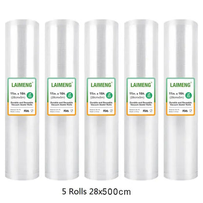 LAIMENG 5 Rolls Sous Vide Vacuum Rolls For Vacuum Bag Sealer For Food Storage Roll Vacuum Bag for Vacuum Packaging Machine R129