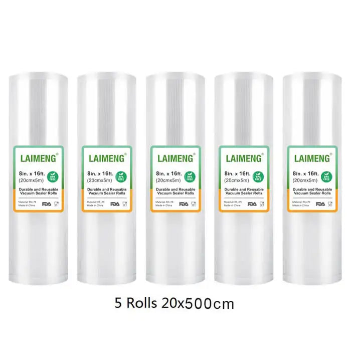 LAIMENG 5 Rolls Sous Vide Vacuum Rolls For Vacuum Bag Sealer For Food Storage Roll Vacuum Bag for Vacuum Packaging Machine R129