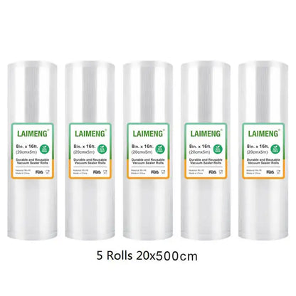 LAIMENG 5 Rolls Sous Vide Vacuum Rolls For Vacuum Bag Sealer For Food Storage Roll Vacuum Bag for Vacuum Packaging Machine R129