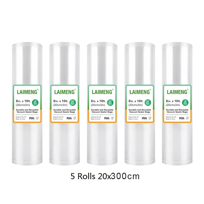 LAIMENG 5 Rolls Sous Vide Vacuum Rolls For Vacuum Bag Sealer For Food Storage Roll Vacuum Bag for Vacuum Packaging Machine R129