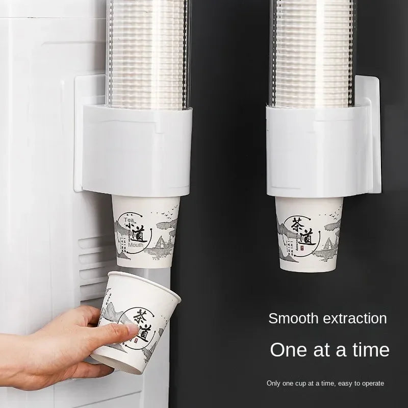 Disposable Paper Cups Dispenser Plastic Cup Holder For Water Dispenser Wall Mounted Automatic Cup Storage Rack Cups Container