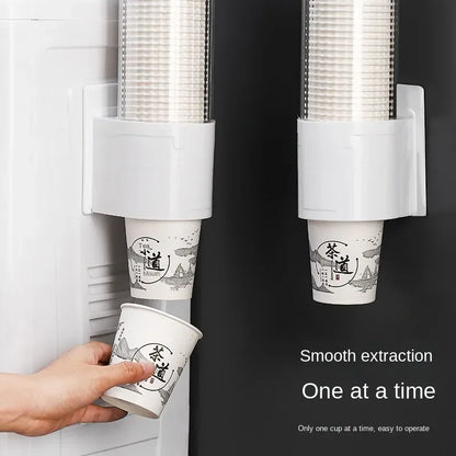 Disposable Paper Cups Dispenser Plastic Cup Holder For Water Dispenser Wall Mounted Automatic Cup Storage Rack Cups Container