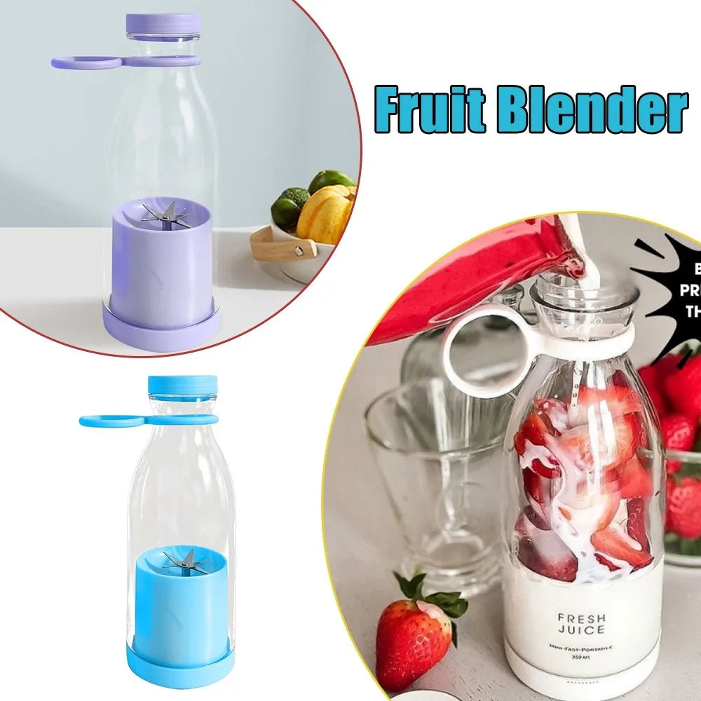 USB Charging Portable Mini Juice Blender Cup Electric Rechargeable with 6 Blades Bottle Design for Travel Office Home Use