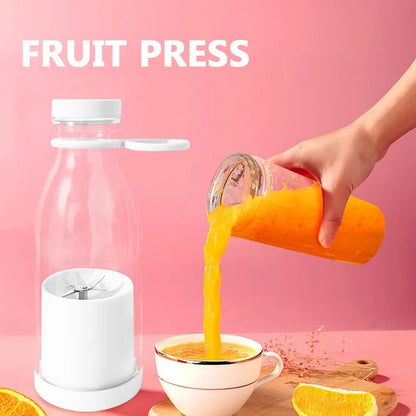 USB Charging Portable Mini Juice Blender Cup Electric Rechargeable with 6 Blades Bottle Design for Travel Office Home Use
