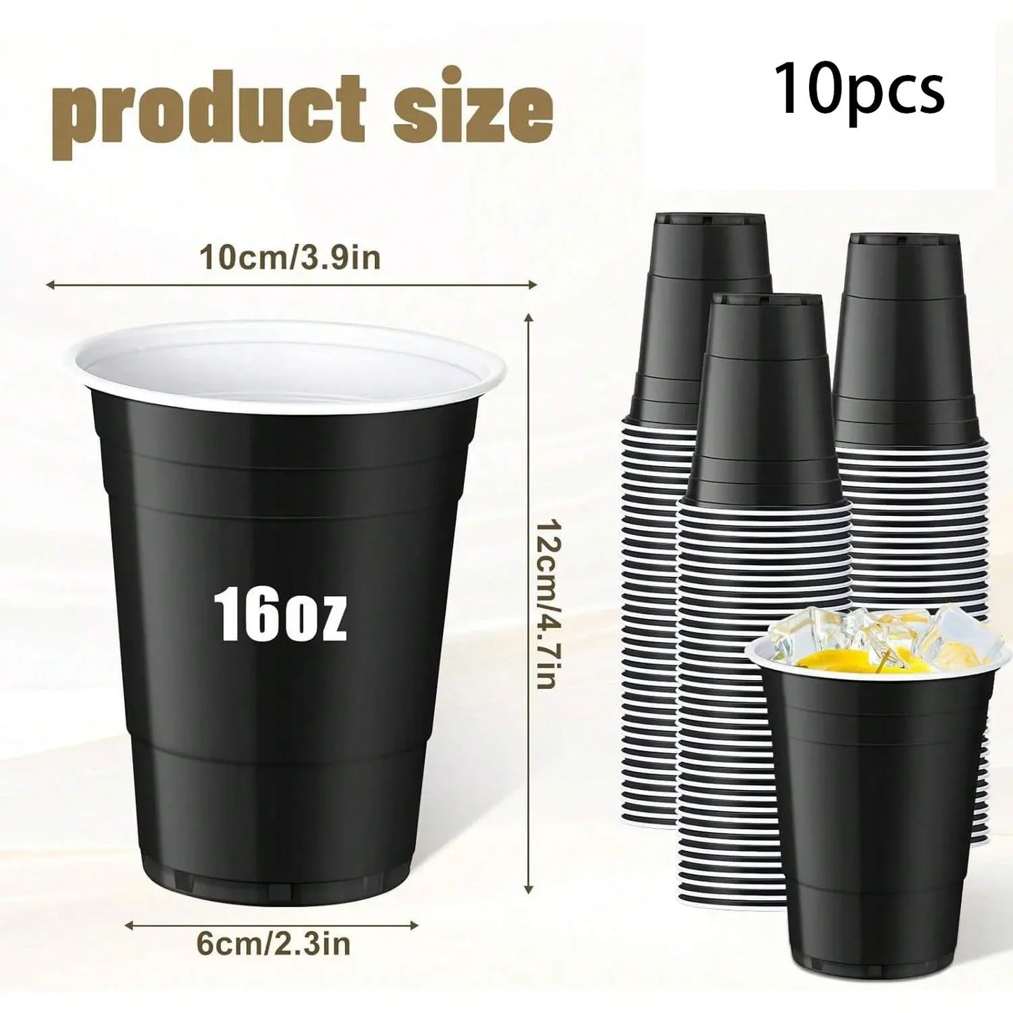Multiple Plastic Cups, Disposable Cups, Party Cups, Suitable for Graduation Ceremonies, Beverages, Soda, Juice, Picnics.