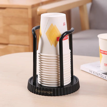 Disposable Cup Storage Holder Water Tea Cups Dispenser Rack Shelf with Longer Stick Mug Display Stand Home Organizer