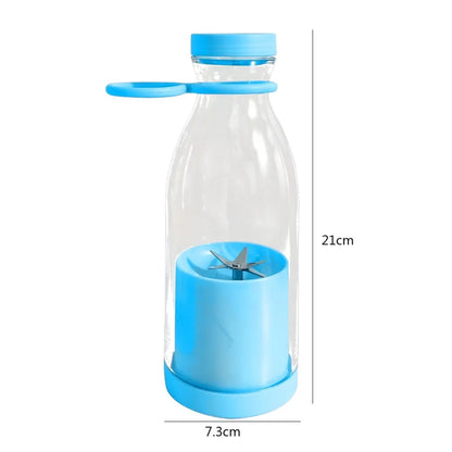 USB Charging Portable Mini Juice Blender Cup Electric Rechargeable with 6 Blades Bottle Design for Travel Office Home Use