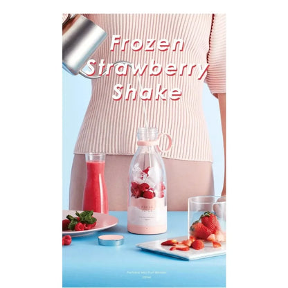 USB Charging Portable Mini Juice Blender Cup Electric Rechargeable with 6 Blades Bottle Design for Travel Office Home Use