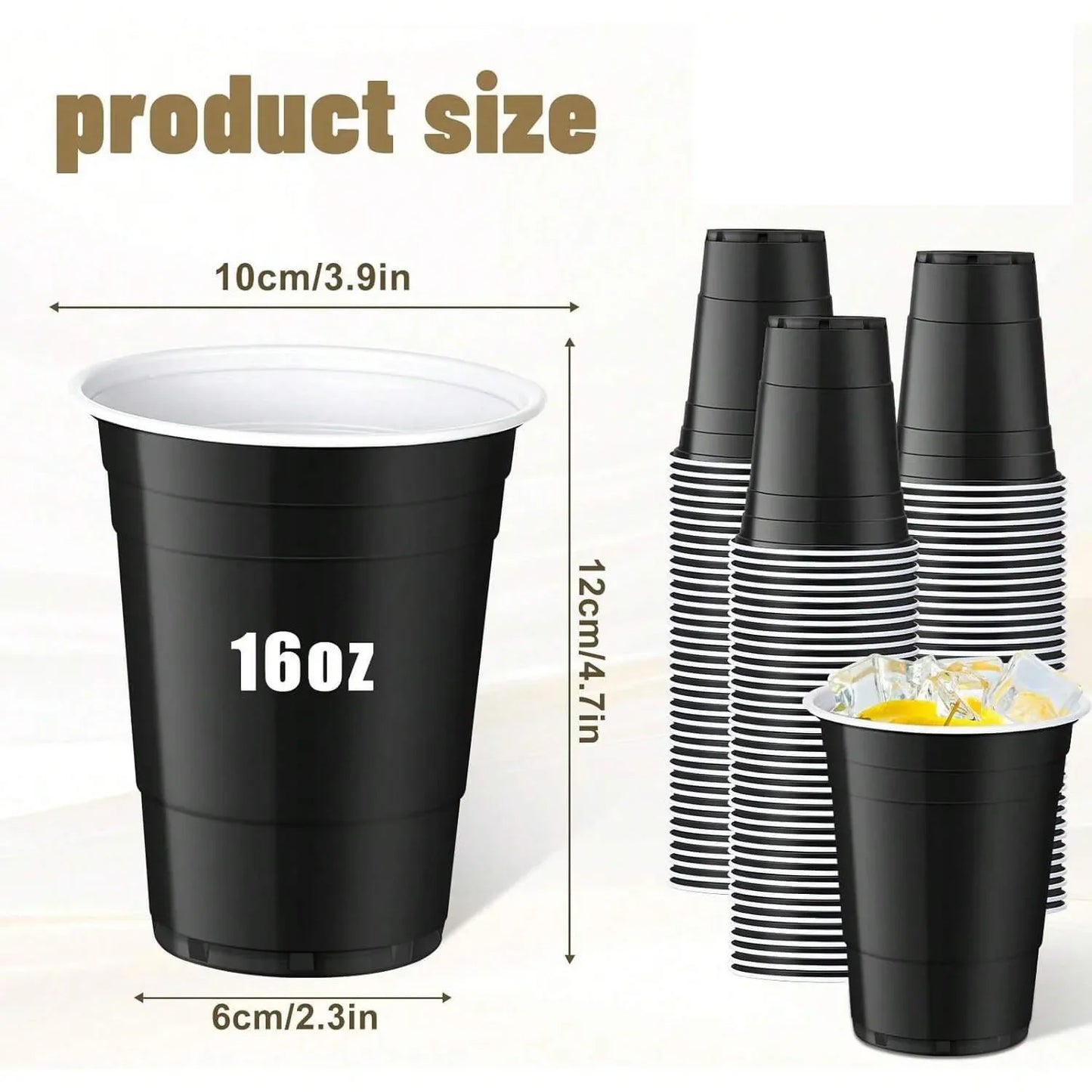 Multiple Plastic Cups, Disposable Cups, Party Cups, Suitable for Graduation Ceremonies, Beverages, Soda, Juice, Picnics.