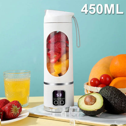 Mini Portable Blender Electric Fruit Juicer Smoothie Orange Fresh Juice Blender Multifunction Rechargeable Portable Bottle Mixer