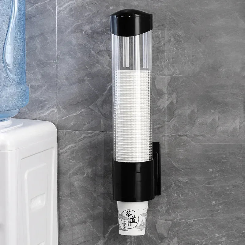 Disposable Paper Cups Dispenser Plastic Cup Holder For Water Dispenser Wall Mounted Automatic Cup Storage Rack Cups Container