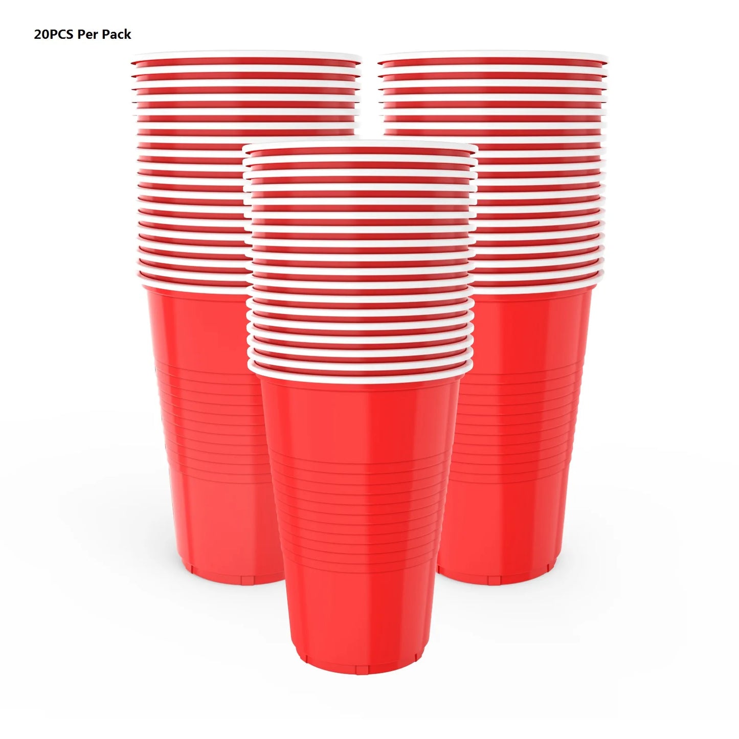 20PCS per Pack 18OZ Disposable Party Cups Red Cup BPA free for Birthday Wedding Easter Congratulation Party or Home Bar