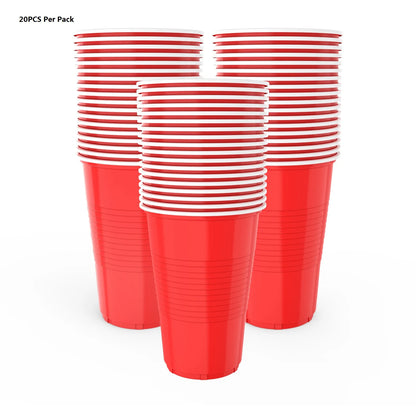 20PCS per Pack 18OZ Disposable Party Cups Red Cup BPA free for Birthday Wedding Easter Congratulation Party or Home Bar