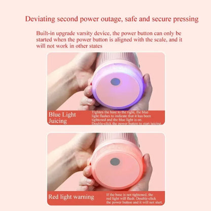 USB Charging Portable Mini Juice Blender Cup Electric Rechargeable with 6 Blades Bottle Design for Travel Office Home Use