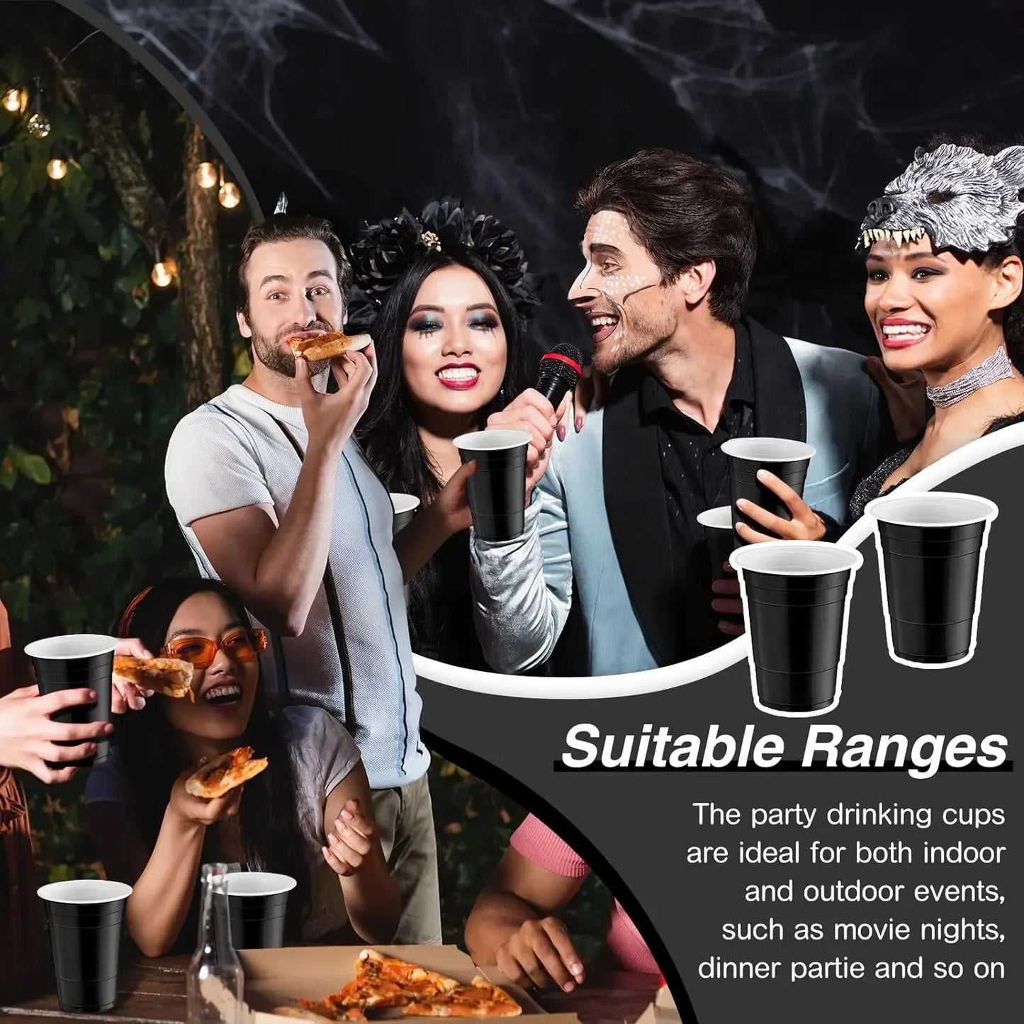 Multiple Plastic Cups, Disposable Cups, Party Cups, Suitable for Graduation Ceremonies, Beverages, Soda, Juice, Picnics.