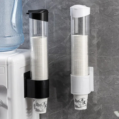 Disposable Paper Cups Dispenser Plastic Cup Holder For Water Dispenser Wall Mounted Automatic Cup Storage Rack Cups Container