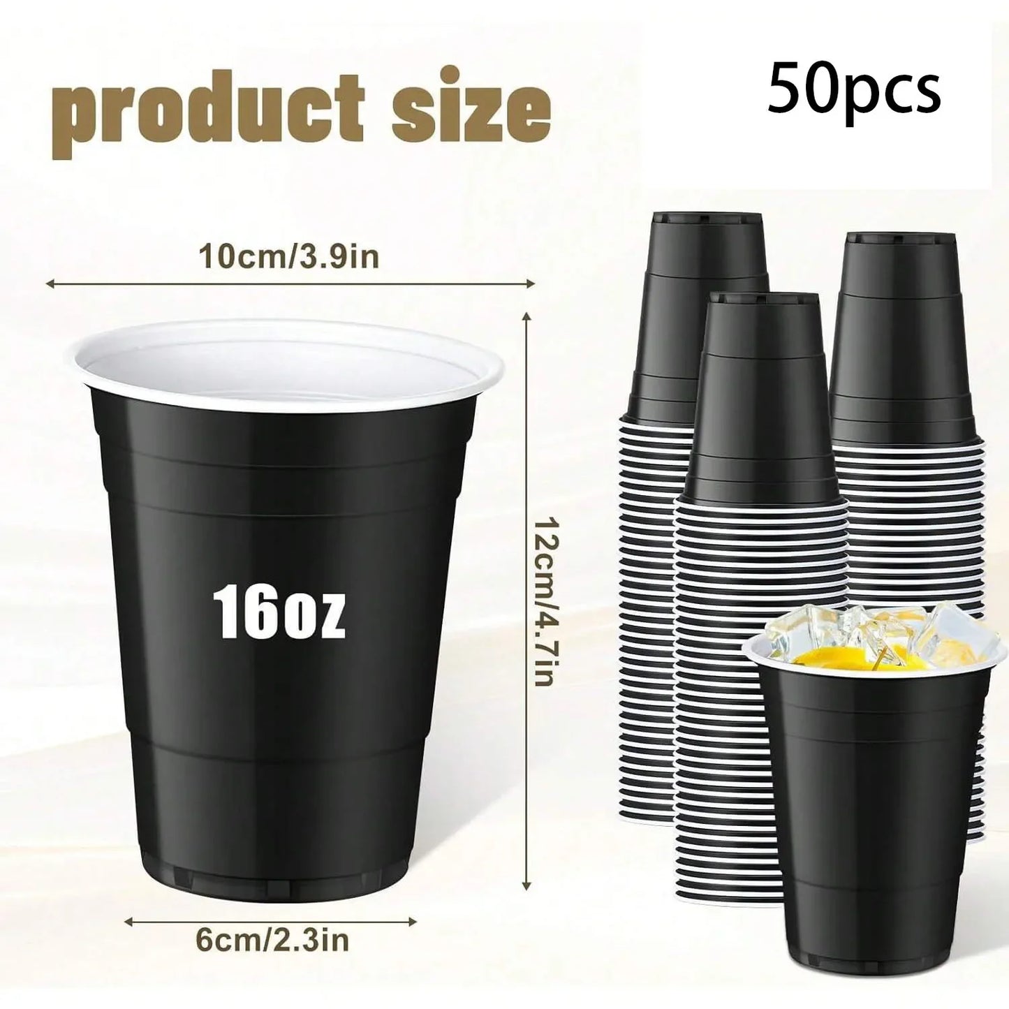 Multiple Plastic Cups, Disposable Cups, Party Cups, Suitable for Graduation Ceremonies, Beverages, Soda, Juice, Picnics.