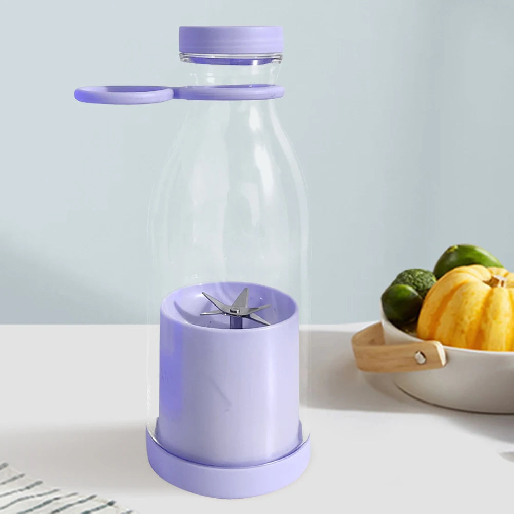 USB Charging Portable Mini Juice Blender Cup Electric Rechargeable with 6 Blades Bottle Design for Travel Office Home Use