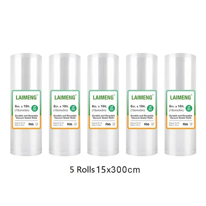 LAIMENG 5 Rolls Sous Vide Vacuum Rolls For Vacuum Bag Sealer For Food Storage Roll Vacuum Bag for Vacuum Packaging Machine R129