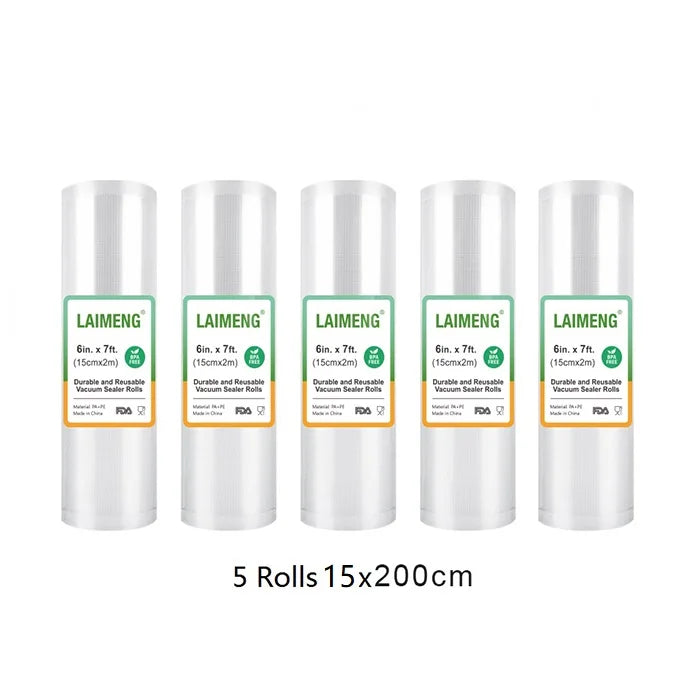 LAIMENG 5 Rolls Sous Vide Vacuum Rolls For Vacuum Bag Sealer For Food Storage Roll Vacuum Bag for Vacuum Packaging Machine R129