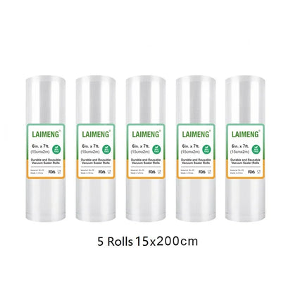 LAIMENG 5 Rolls Sous Vide Vacuum Rolls For Vacuum Bag Sealer For Food Storage Roll Vacuum Bag for Vacuum Packaging Machine R129